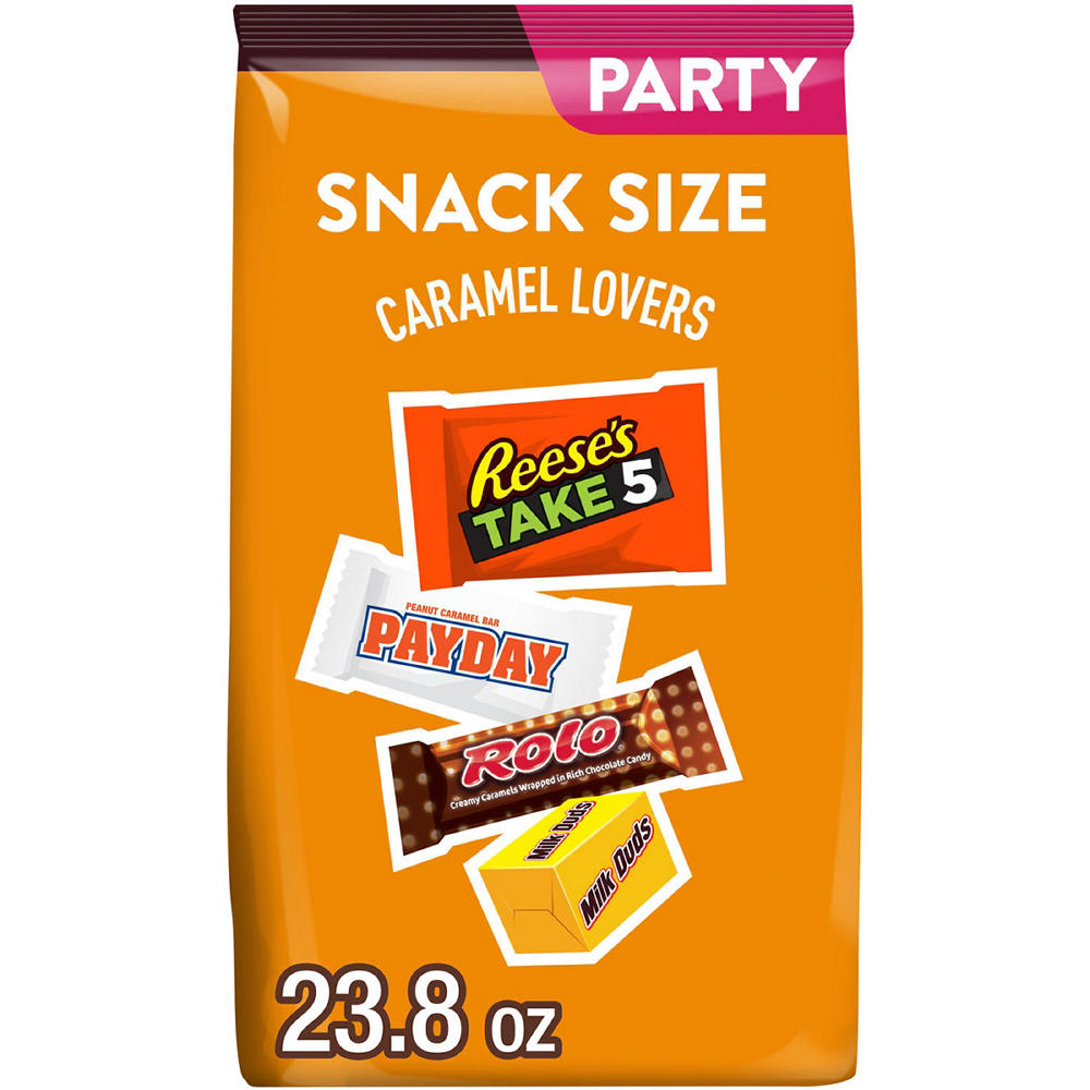 Reese's, Payday, Rolo & Milk Duds Assorted Caramel Flavored Snack Size Candy - Party Pack, 23.8 oz