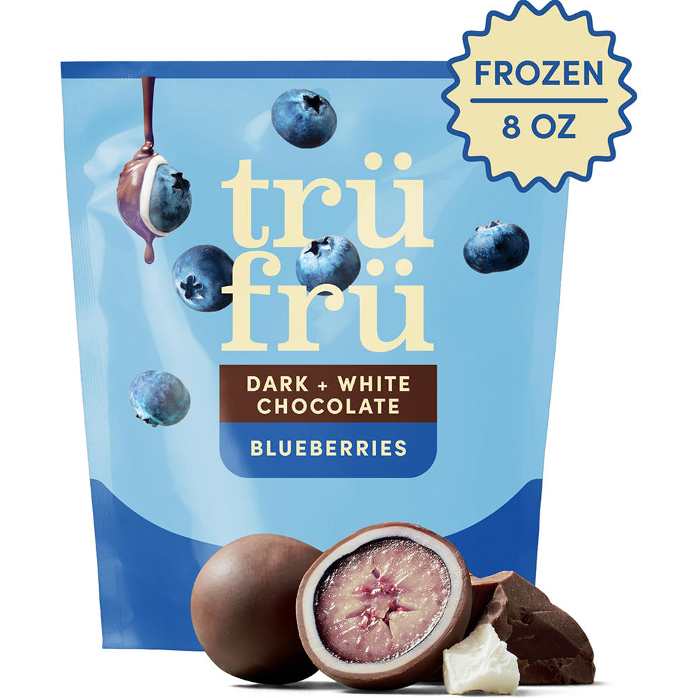 Tru Fru Frozen Blueberries - Dark + White Chocolate, 8 oz
