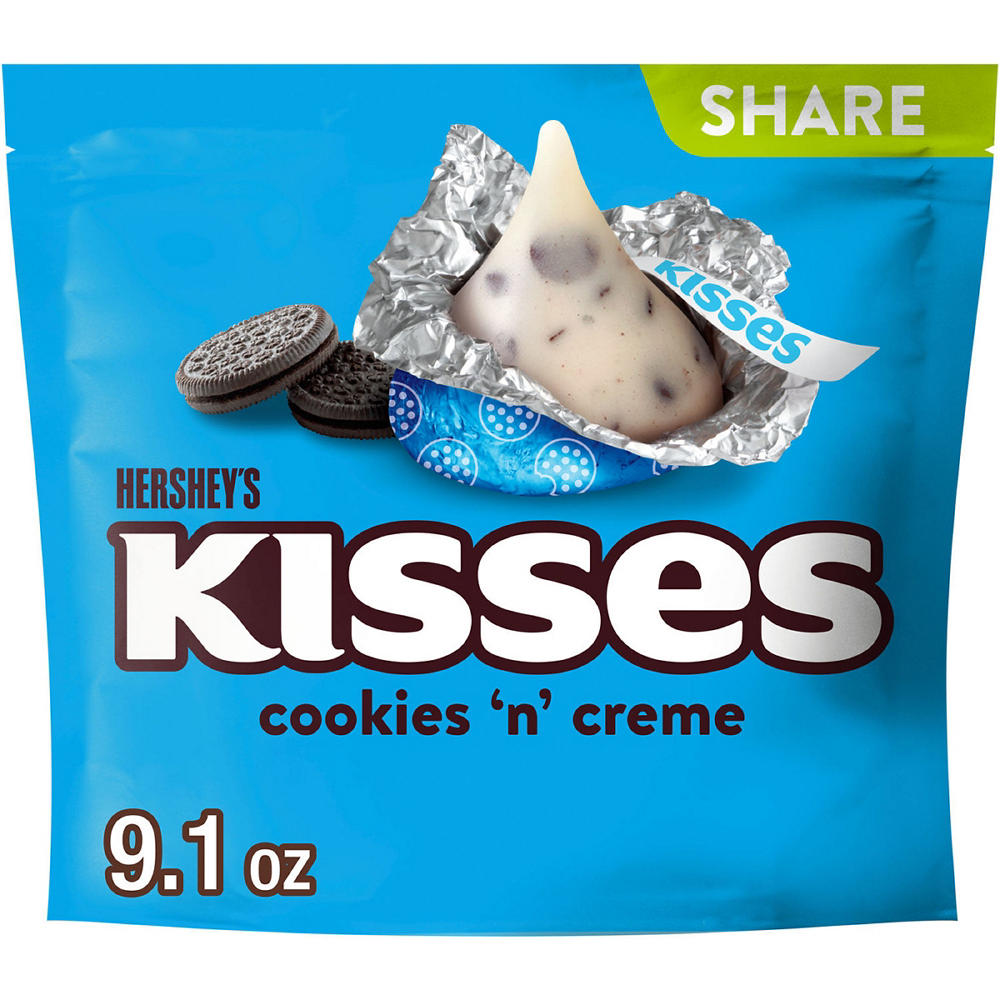 Hershey's Kisses Cookies N' Creme Candy - Share Pack, 9.1 oz