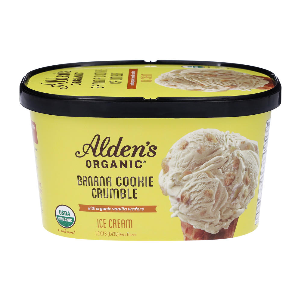Alden's Organic Banana Cookie Crumble Ice Cream, 1.5 qt