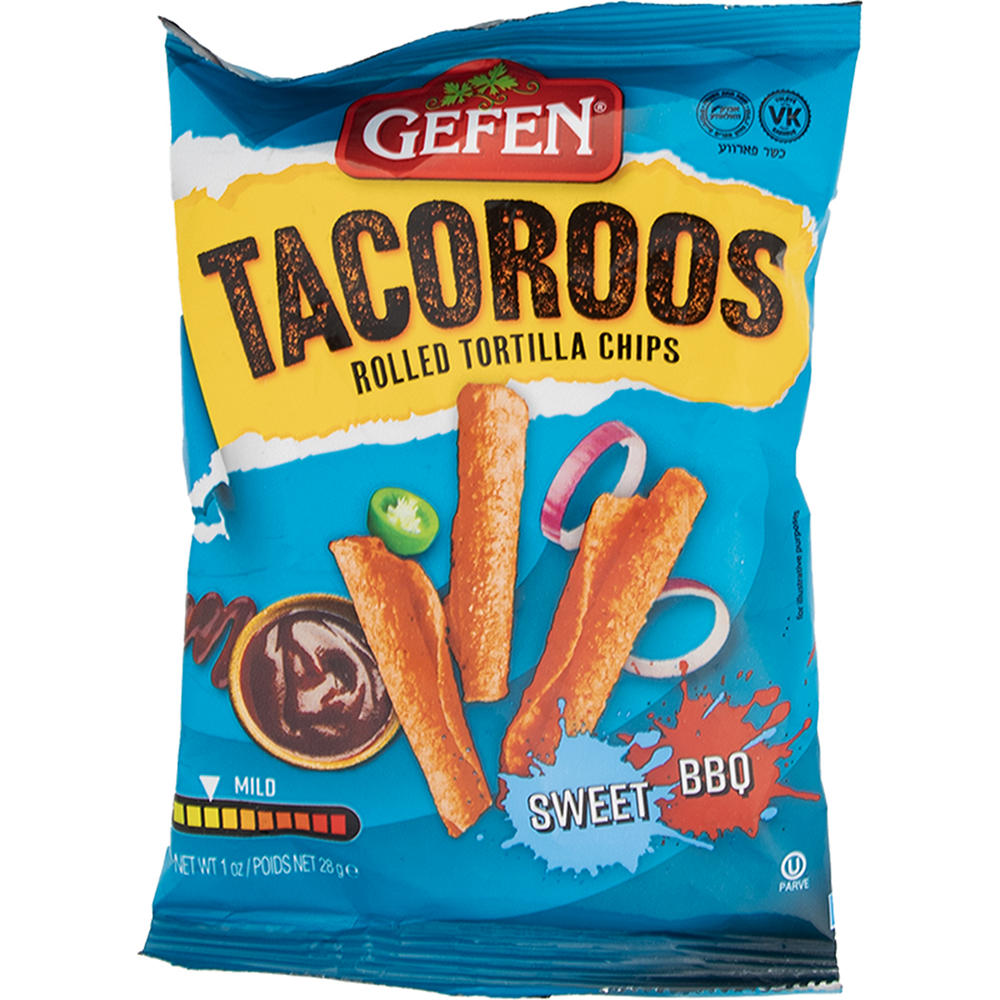 Gefen Kosher Sweet BBQ Tacoroos Rolled Tortilla Chips, 1 oz