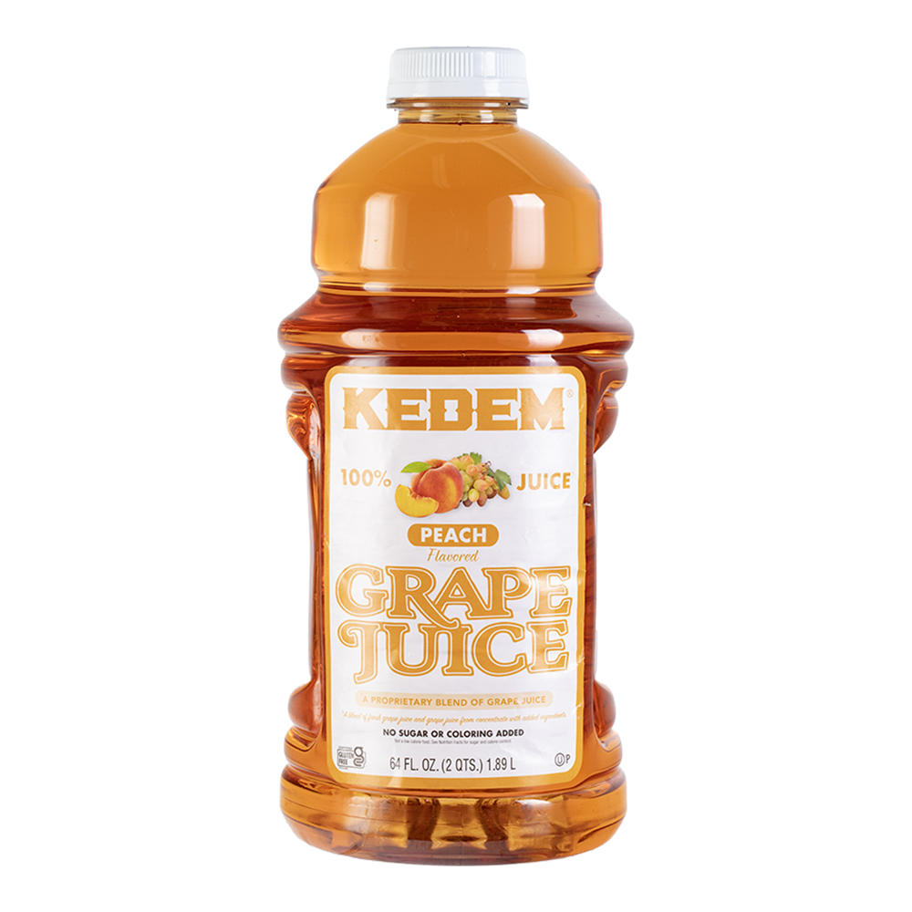 Kedem Kosher Peach Flavored Grape Juice, 64 oz