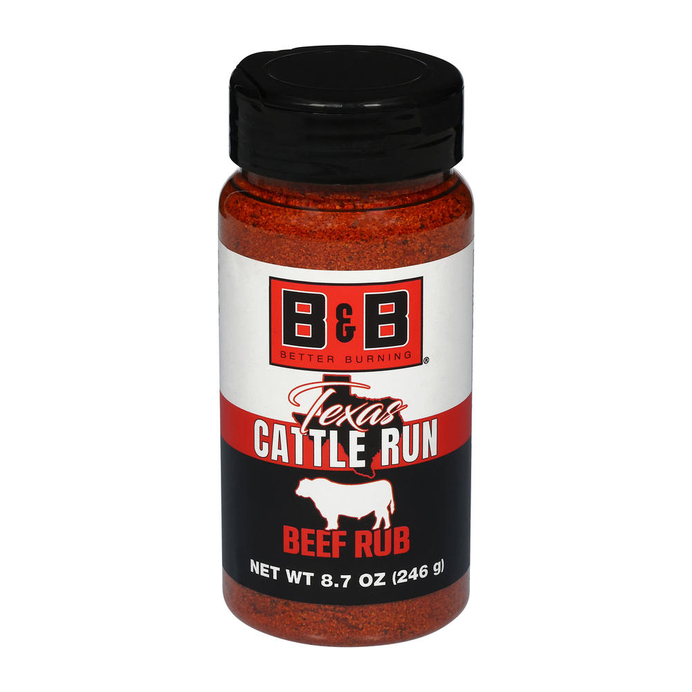 B&B Charcoal Texas Cattle Run Beef Rub, 8.7 oz