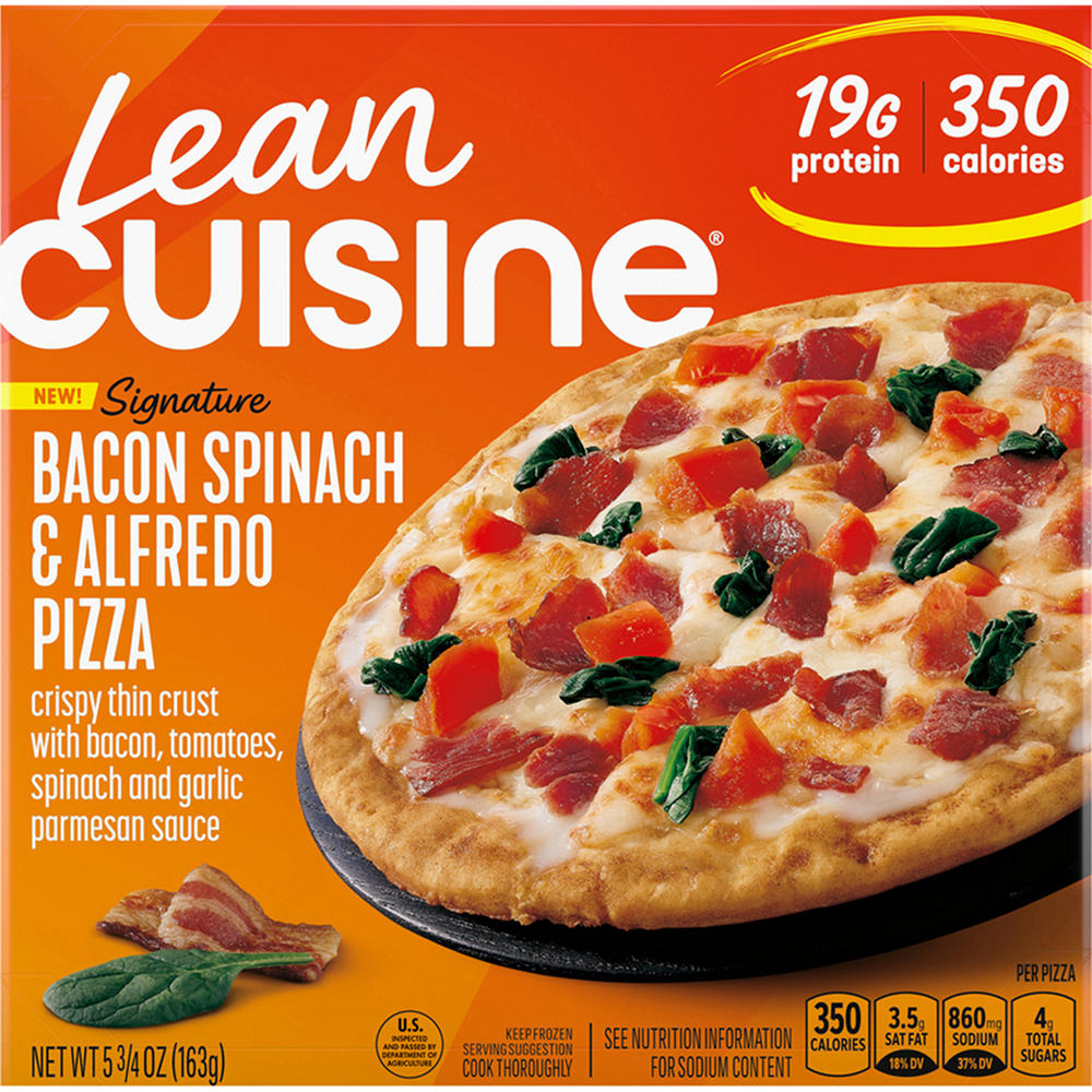 Lean Cuisine Signature 19g Protein Bacon, Spinach & Alfredo Pizza, 5.75 oz