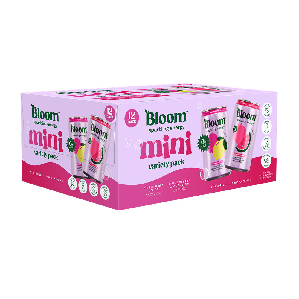 Bloom Sparkling Energy Drink Mini Variety 12 pk Cans, 7.5 oz