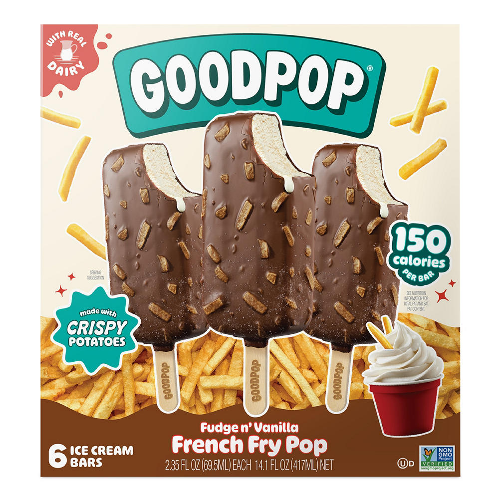 GoodPop Fudge n' Vanilla French Fry Pops, 6 ct