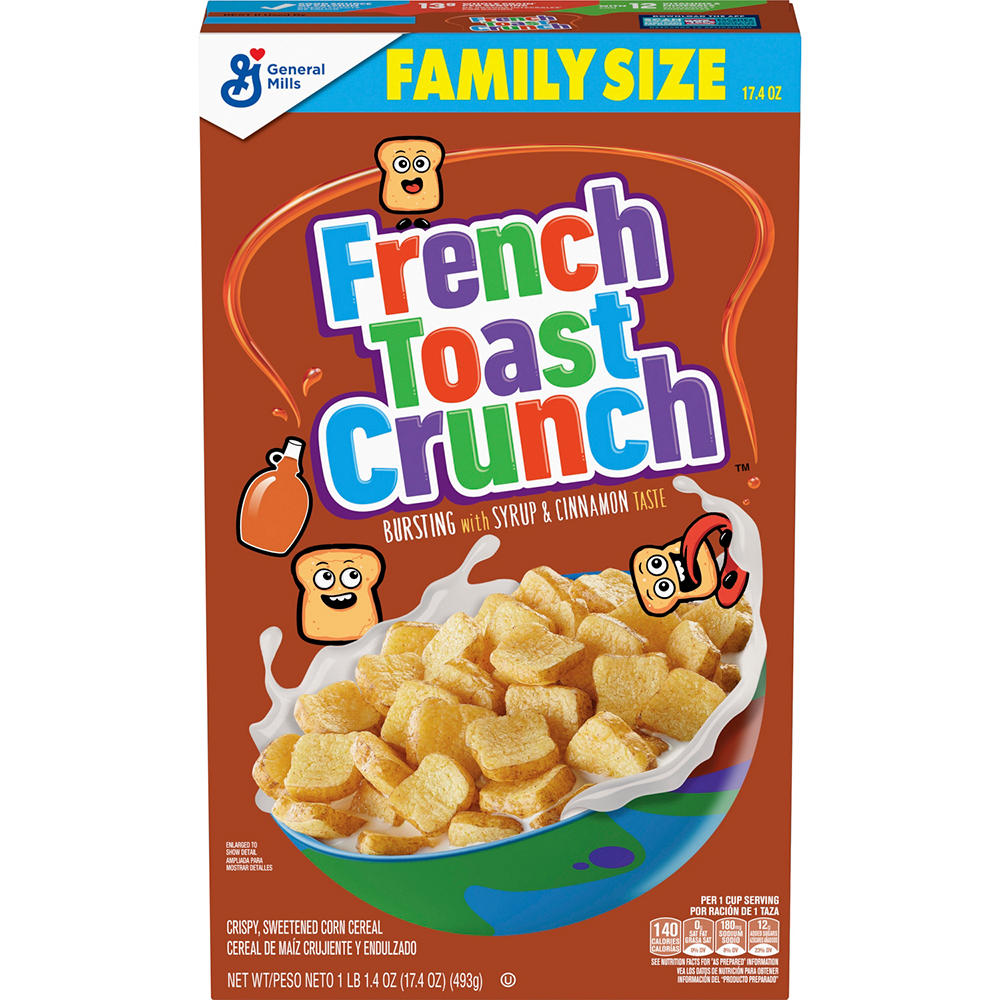 General Mills French Toast Crunch Cereal - Family Size, 17.4 oz