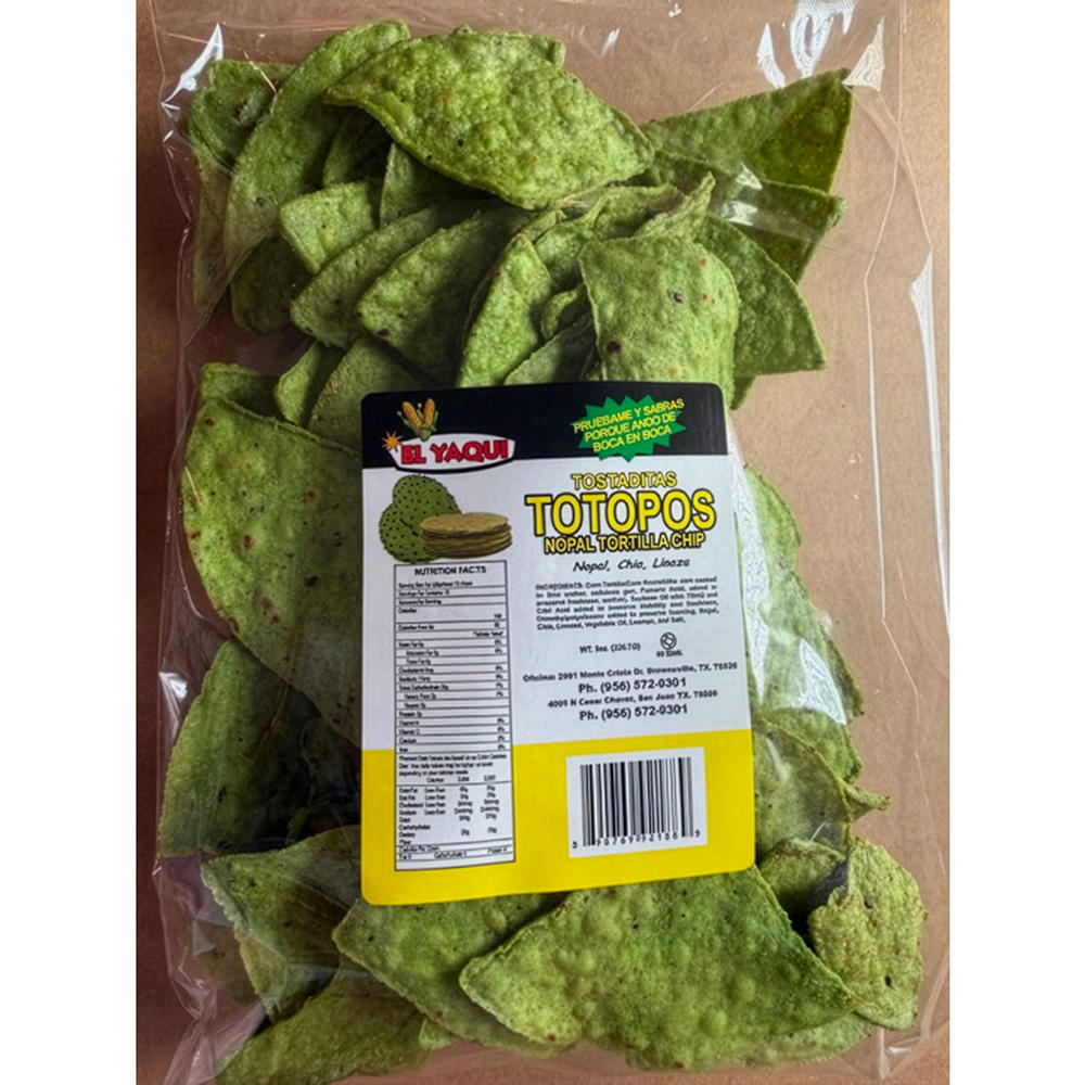 El Yaqui Tostaditas Totopos Nopal Tortilla Chip, 8 oz