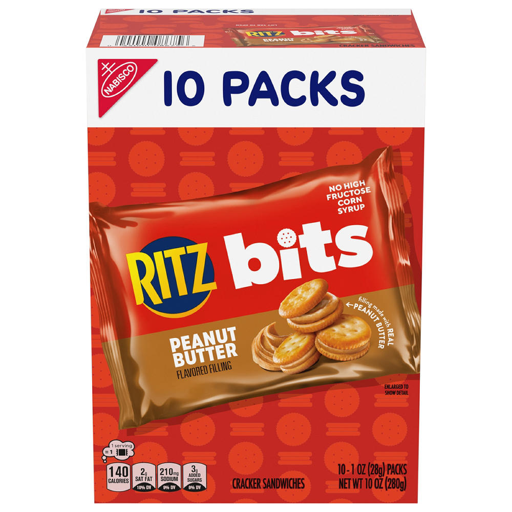 Ritz Bits Peanut Butter Cracker Sandwiches, 10 ct