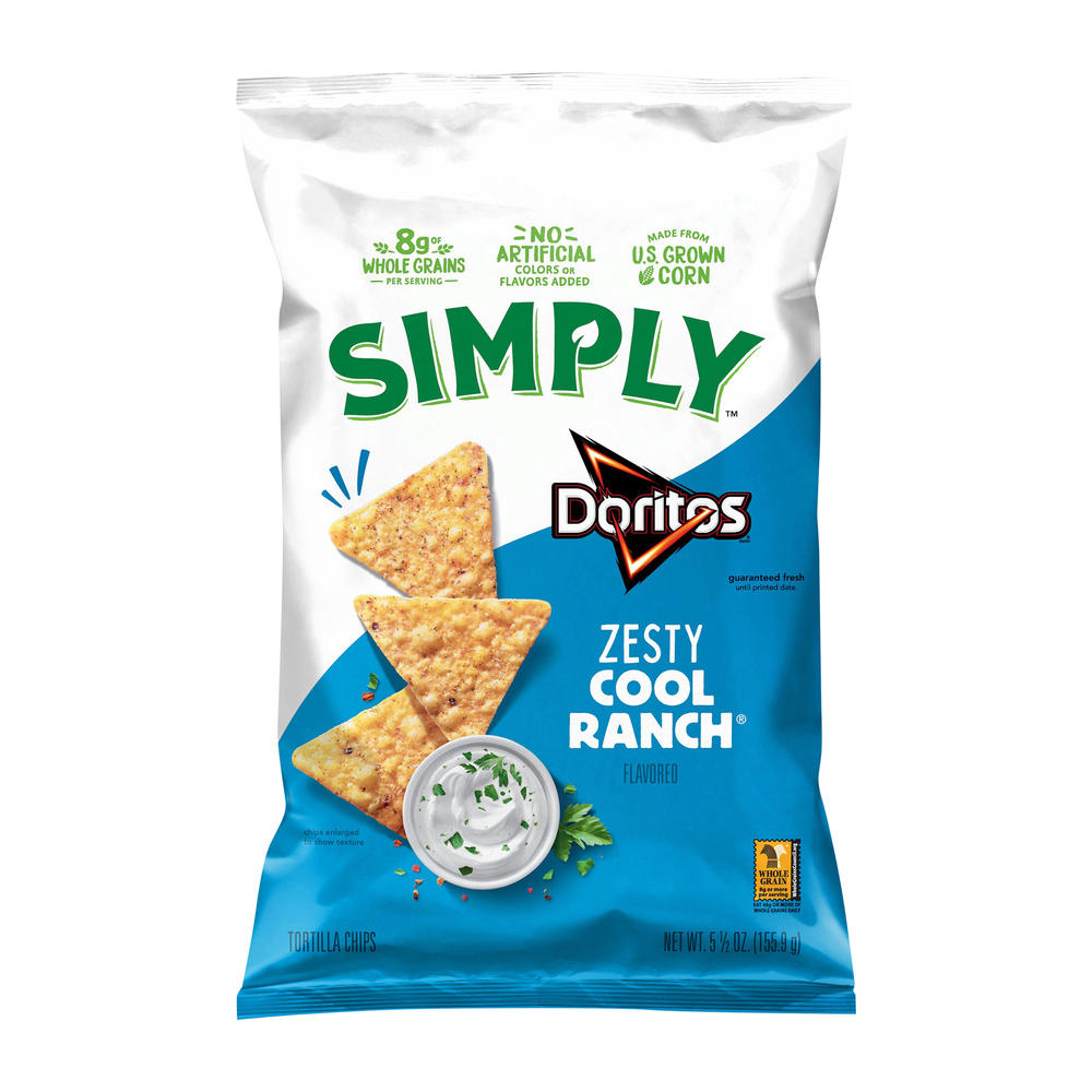 Doritos Simply Doritos Zesty Cool Ranch Tortilla Chips, 5.5 oz