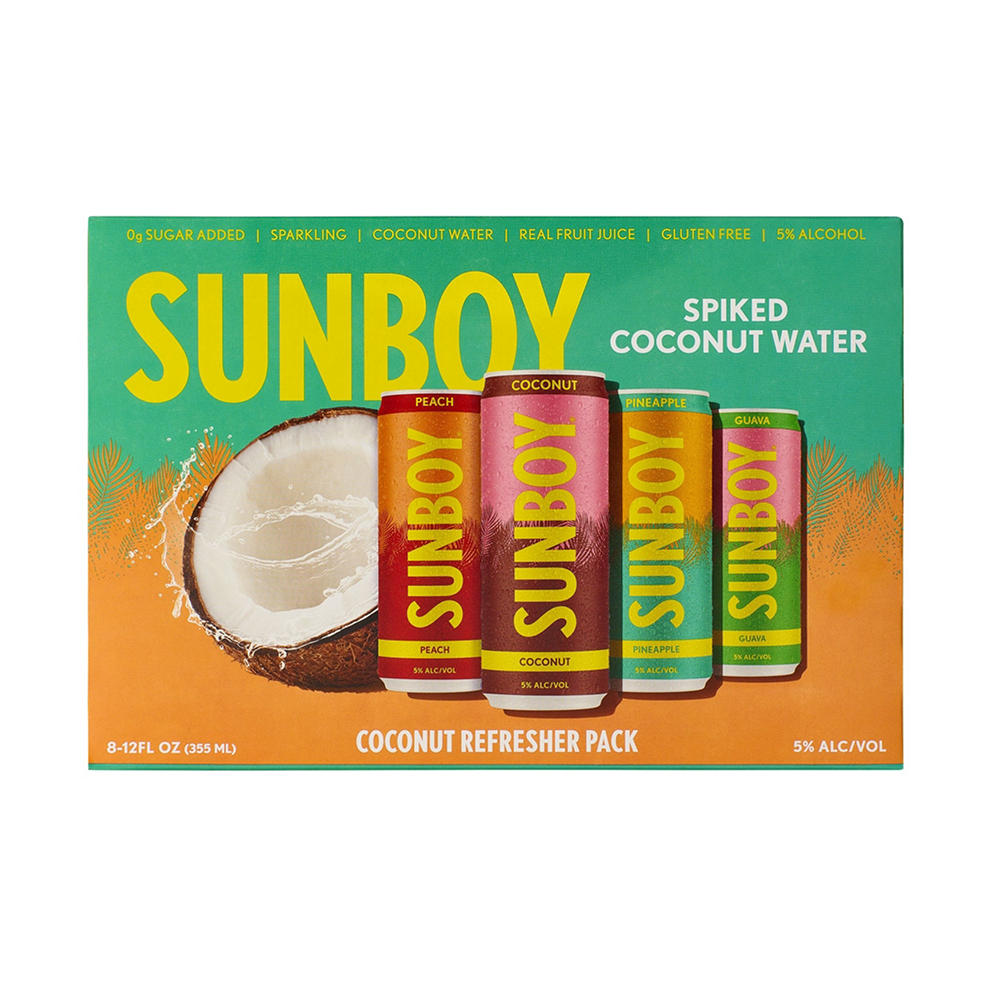 Sunboy Spiked Coconut Water Refresher Variety Pack 8 pk Cans, 12 oz