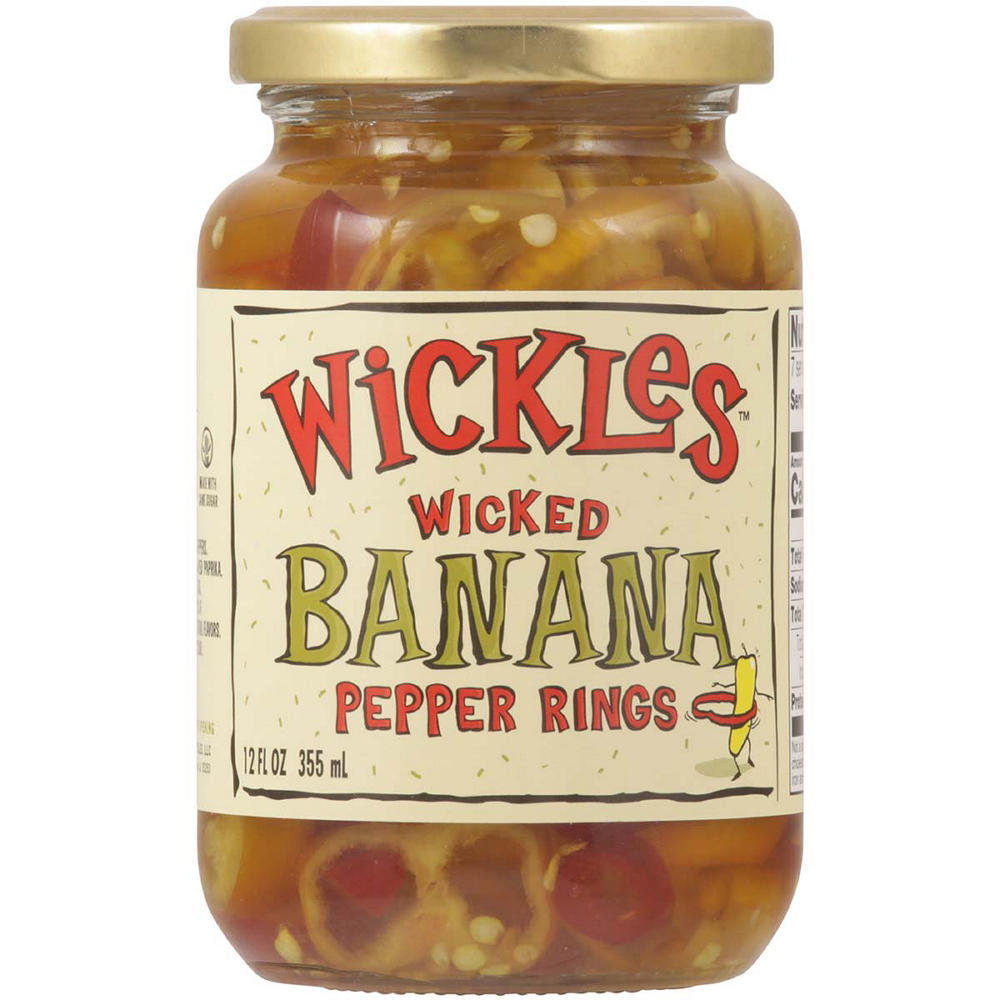Wickles Wicked Banana Pepper Rings, 12 oz