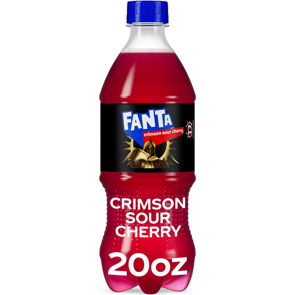 Fanta Crimson Sour Cherry Soda Soft Drink, 20 oz