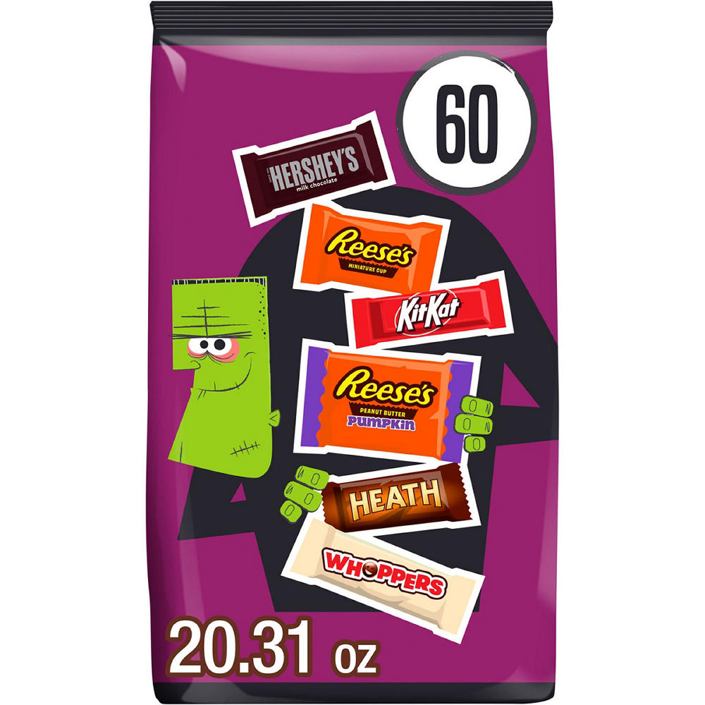 Hershey's Assorted Candy Halloween Candy Variety Bag, 60 pc