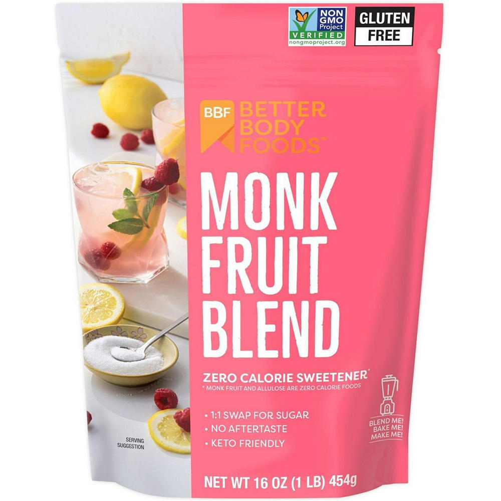 BetterBody Foods Monk Fruit Blend Zero Calorie Sweetener, 16 oz