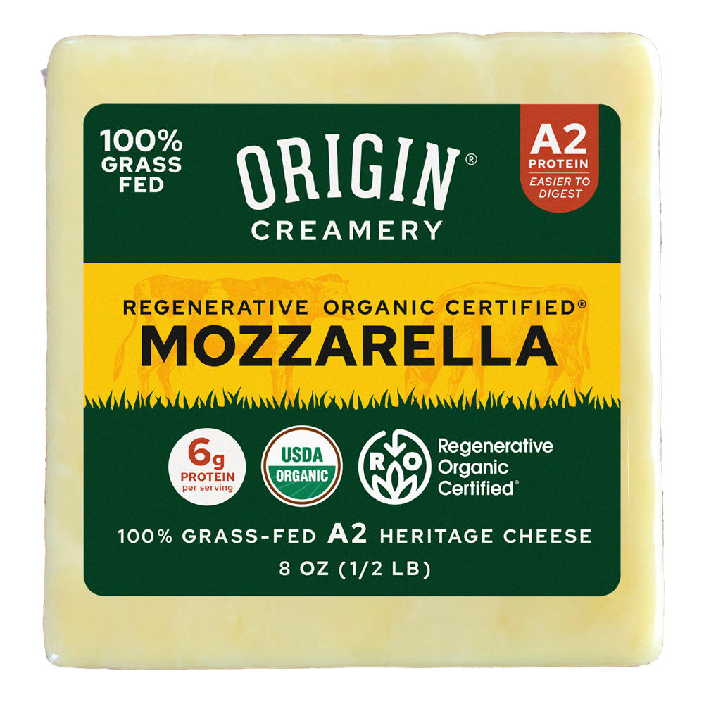 Origin Creamery Organic A2 Mozzarella Cheese, 8 oz