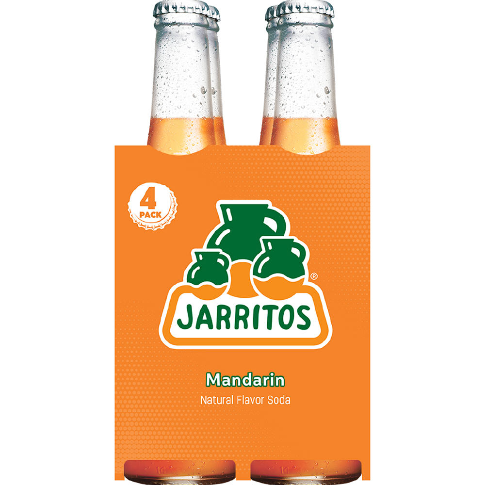Jarritos Mandarin Soda 4 pk Glass Bottles, 12.5 oz