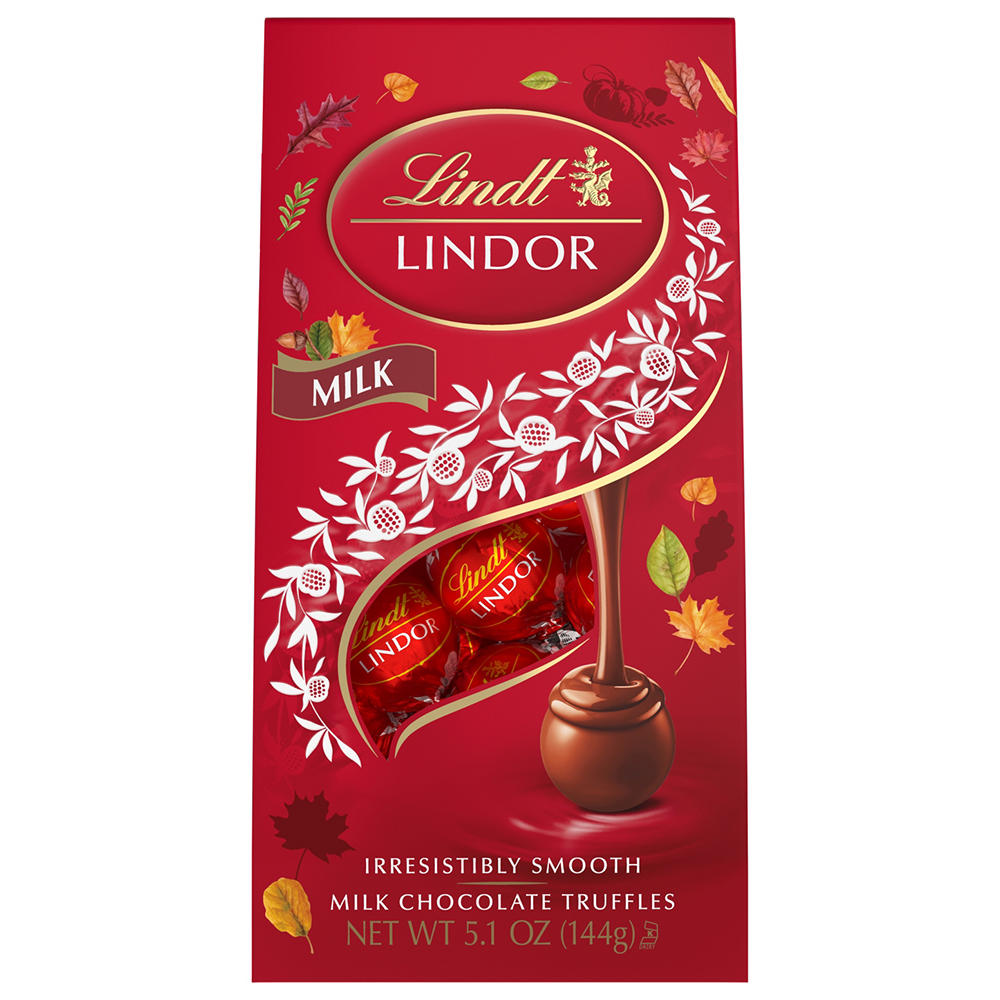Lindt Lindor Milk Chocolate Truffles Fall Bag, 5.1 oz