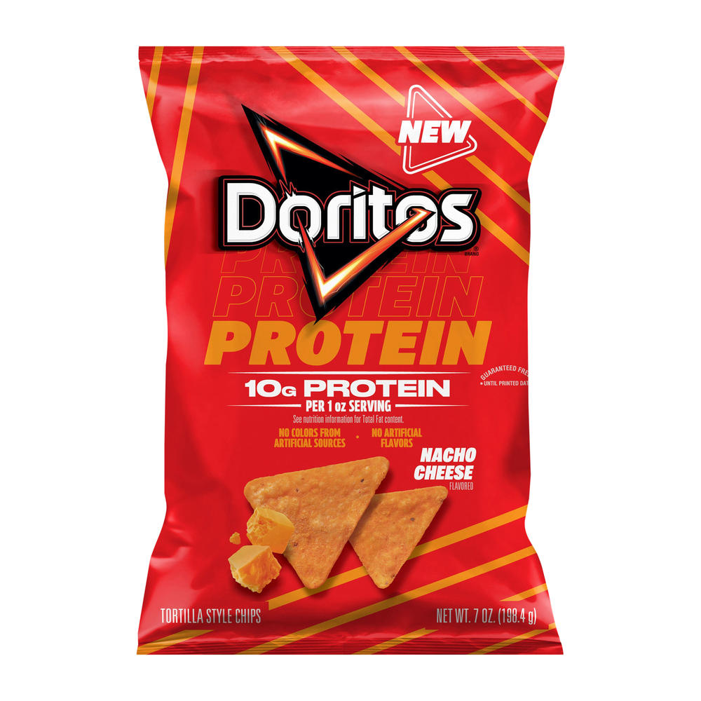Doritos Protein Nacho Cheese Flavored Tortilla Style Chips, 7 oz