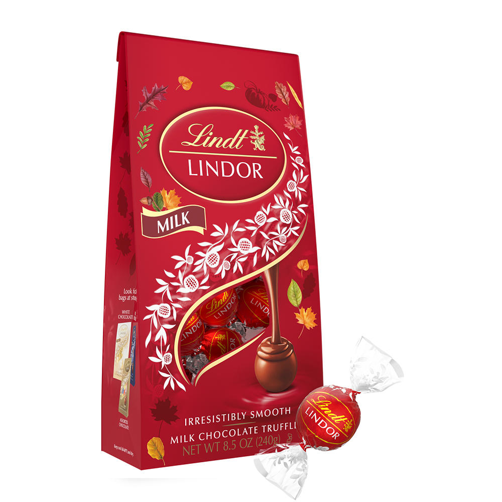 Lindt Lindor Fall Milk Chocolate Truffles Bag, 8.5 oz