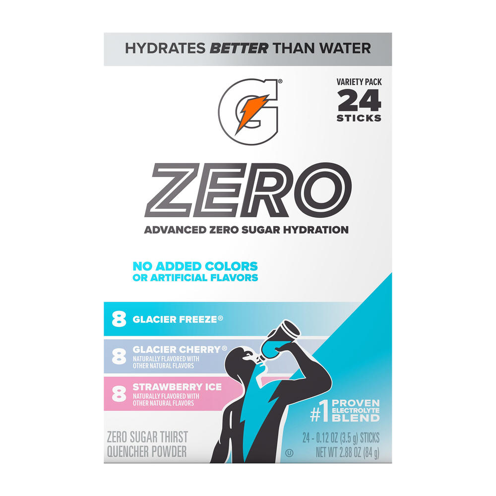 Gatorade Zero Sugar Advanced Hydration Sticks - Variety Pack, 24 ct