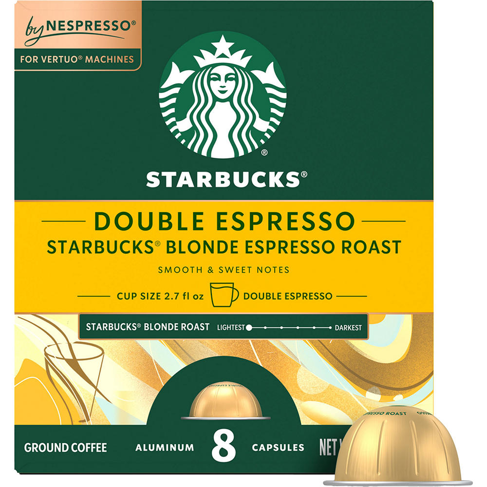 Starbucks Double Blonde Espresso Roast Nespresso Vertuo Capsules, 8 ct