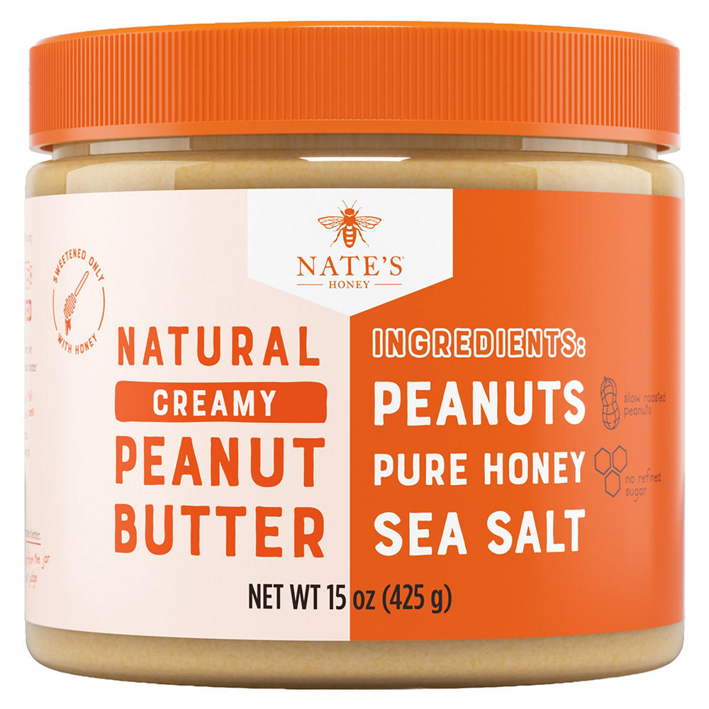 Nate's Honey Natural Creamy Peanut Butter, 15 oz