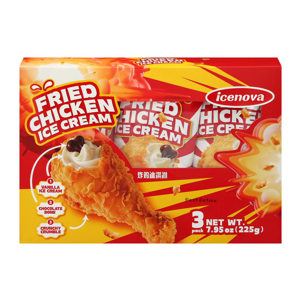 Icenova Fried Chicken Ice Cream, 3 ct