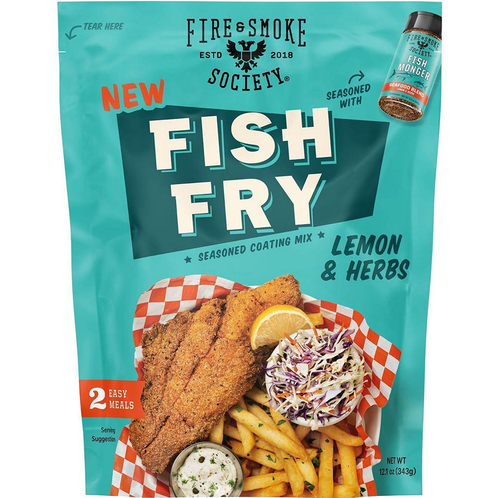 Fire & Smoke Society Fish Fry Lemon & Herbs Coating Mix, 12.1 oz