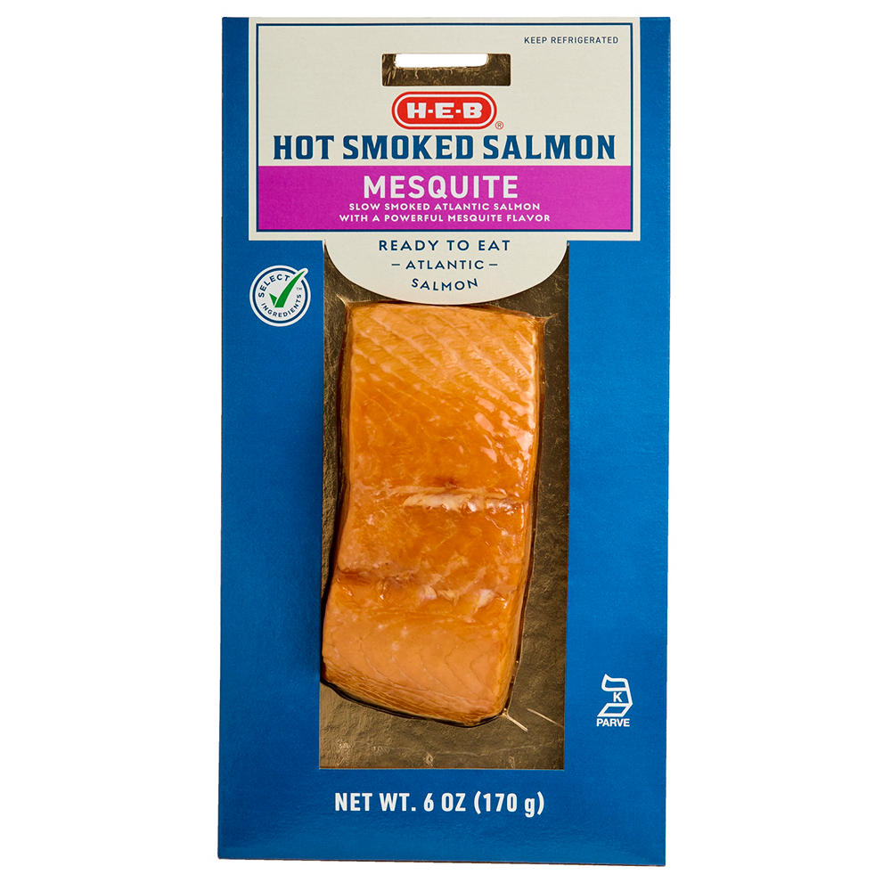 H-E-B Hot Smoked Atlantic Salmon - Mesquite, 6 oz
