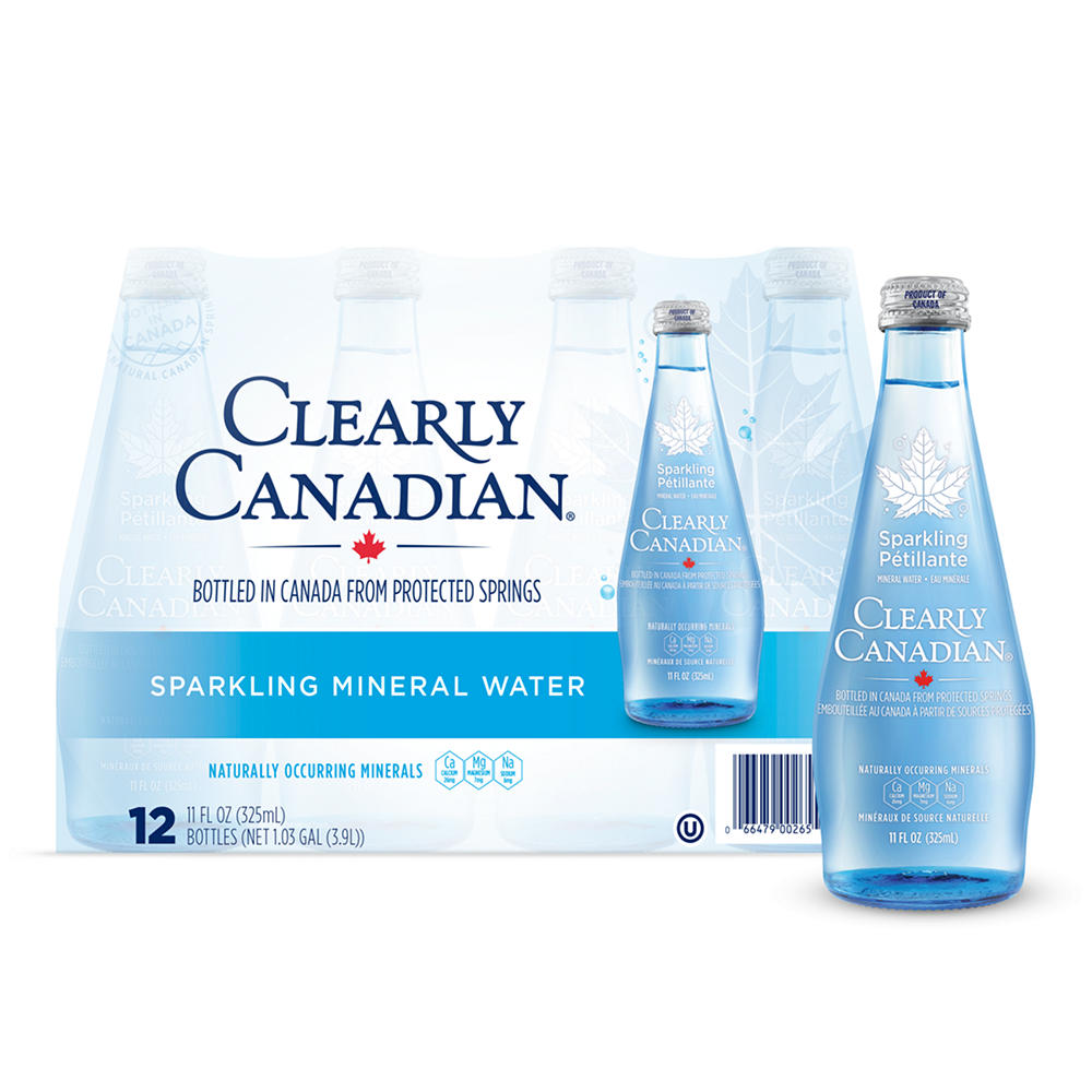 Clearly Canadian Sparkling Mineral Water 12 pk Glass Bottles, 11 oz
