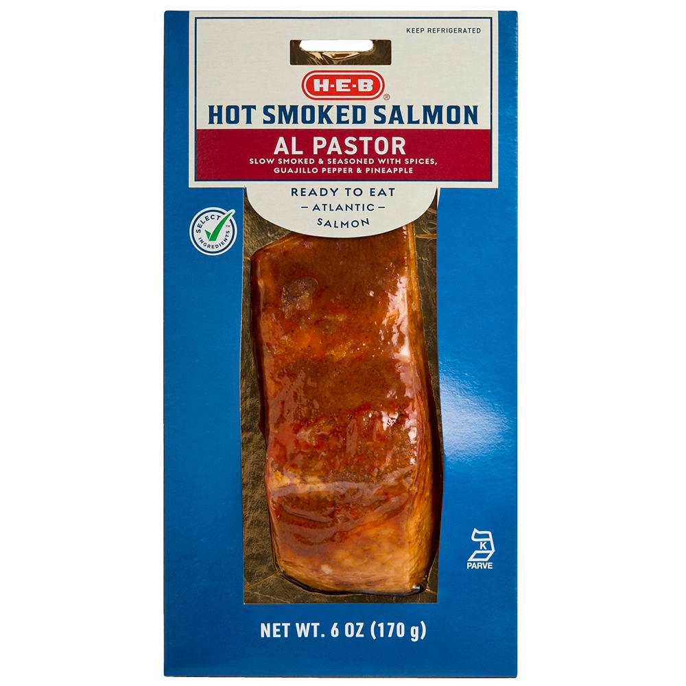 H-E-B Hot Smoked Atlantic Salmon - Al Pastor, 6 oz