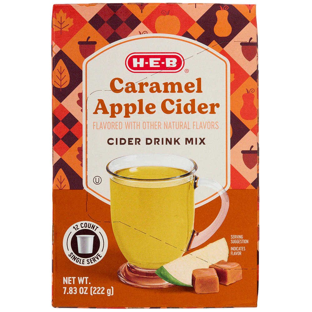 H-E-B Caramel Apple Cider Drink Mix Single Serve Cups, 12 ct
