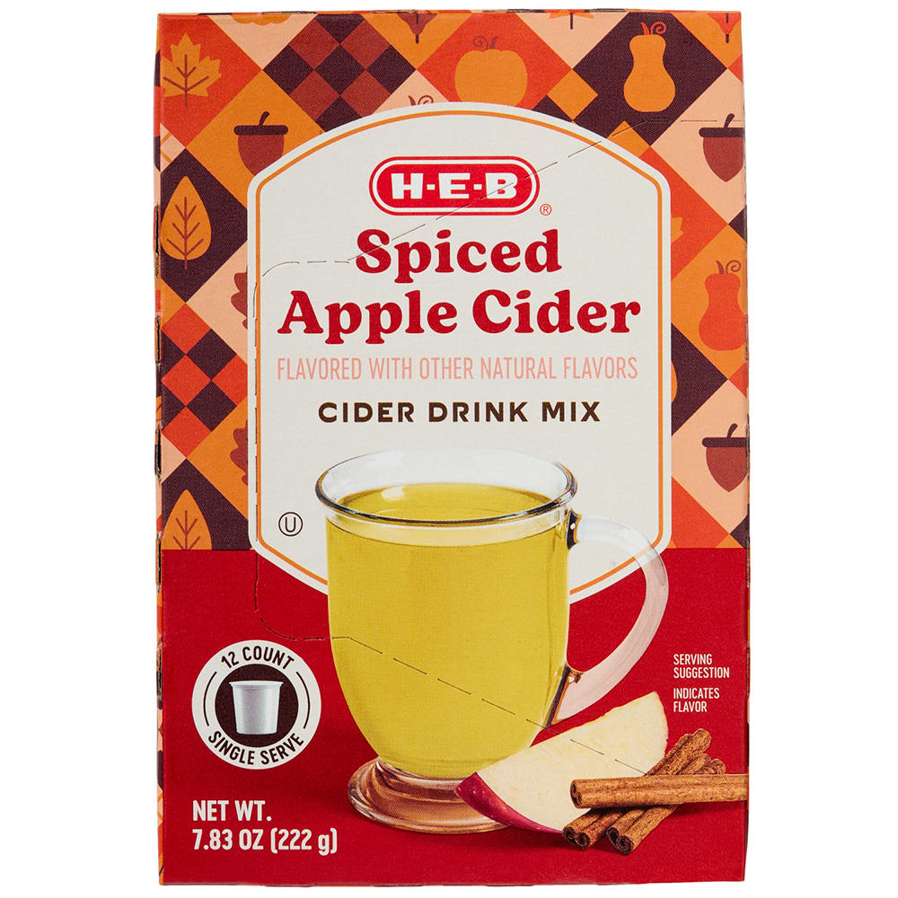 H-E-B Spiced Apple Cider Drink Mix Single Serve Cups, 12 ct
