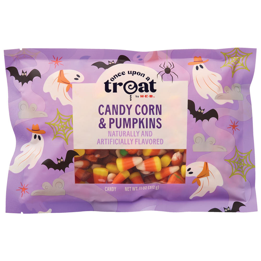 Once Upon a Treat by H-E-B Candy Corn & Pumpkin Autumn Mix Bag, 11 oz