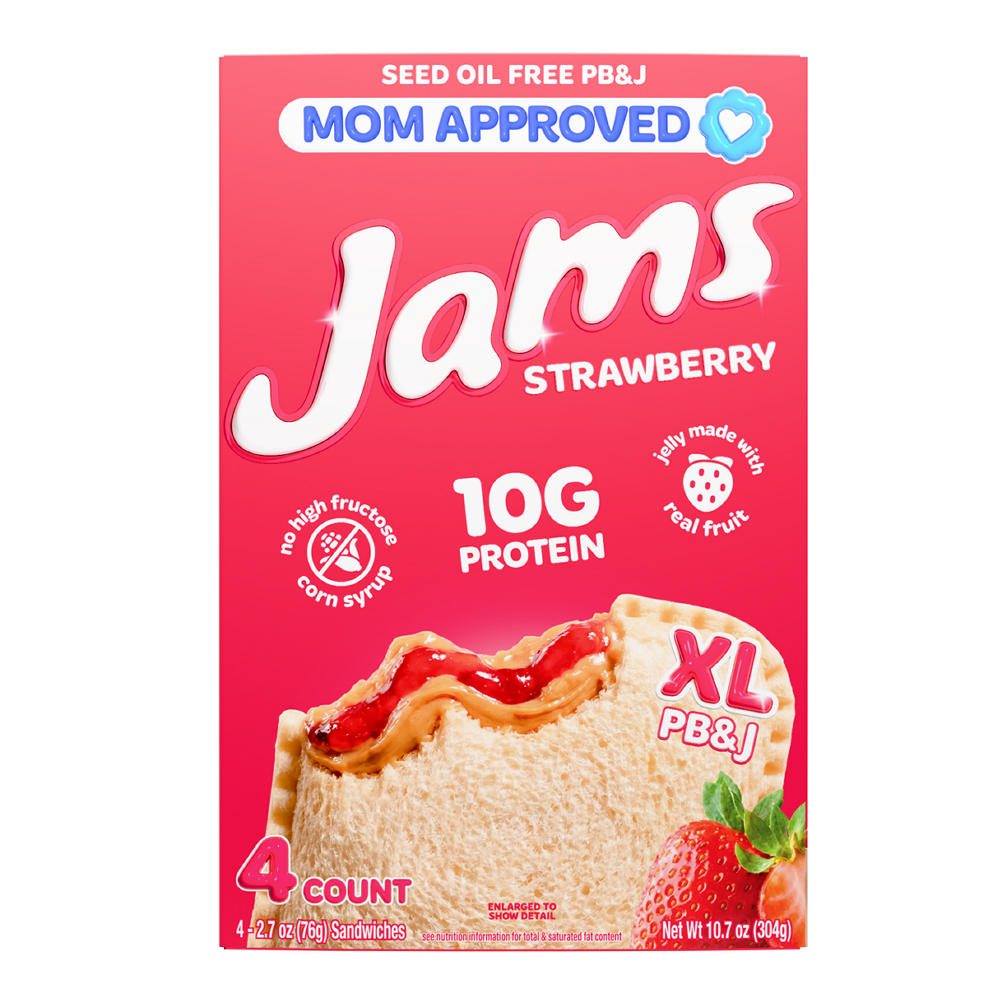 Jams Peanut Butter & Strawberry Jam Sandwiches, 4 ct