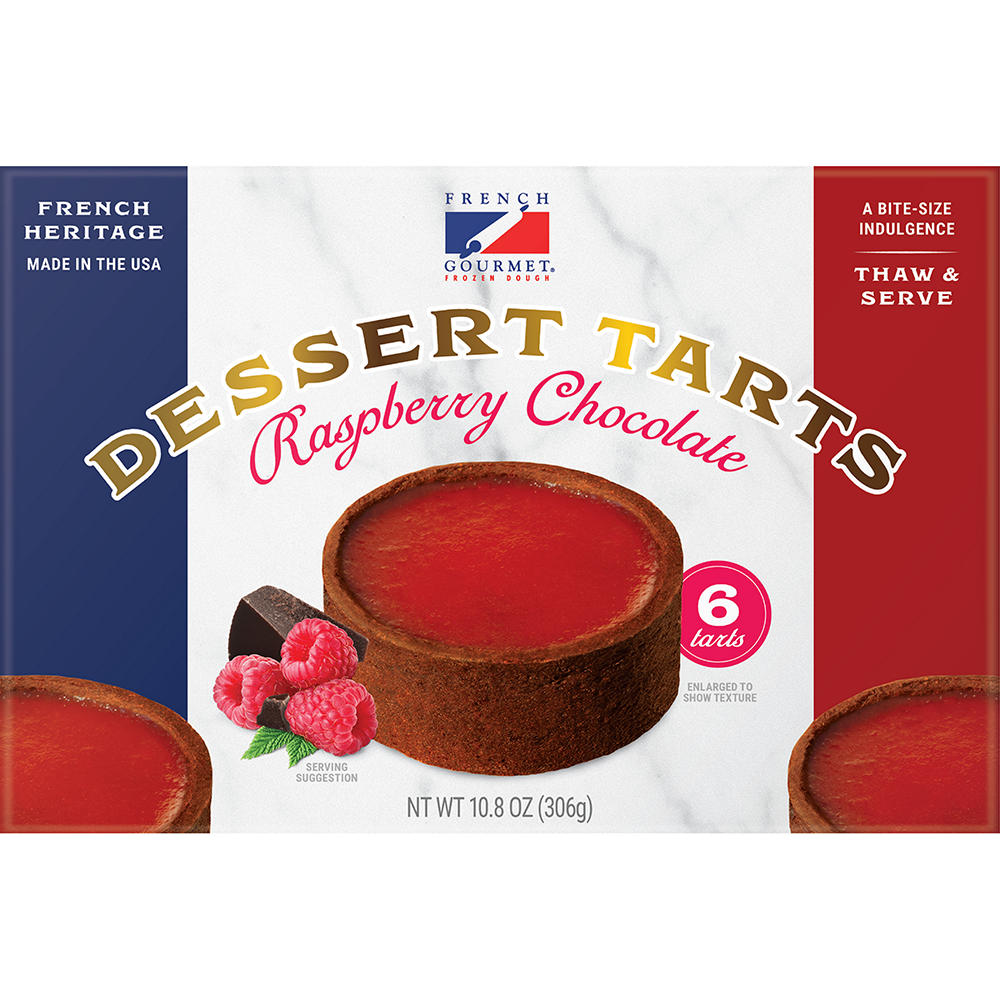 French Gourmet Raspberry Chocolate Thaw & Serve Dessert Tarts, 6 ct
