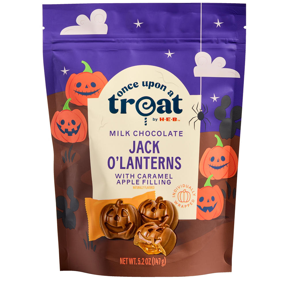 Once Upon a Treat by H-E-B Milk Chocolate Jack O' Lantern with Caramel Apple Filling, 5.2 oz