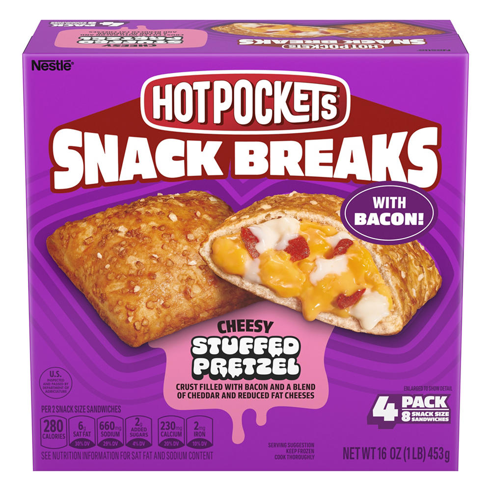 Hot Pockets Snack Breaks Cheesy Stuffed Pretzel Snack-Size Sandwiches, 4 ct