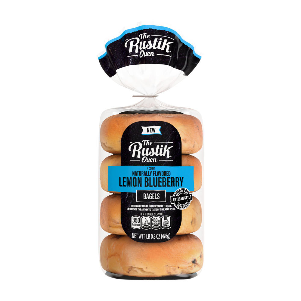 The Rustik Oven Lemon Blueberry Bagels, 4 ct