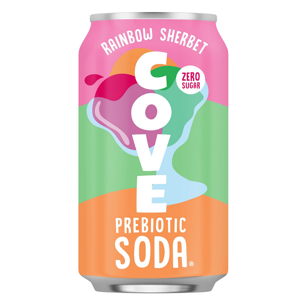 Cove Zero Sugar Prebiotic Soda - Rainbow Sherbet, 12 oz