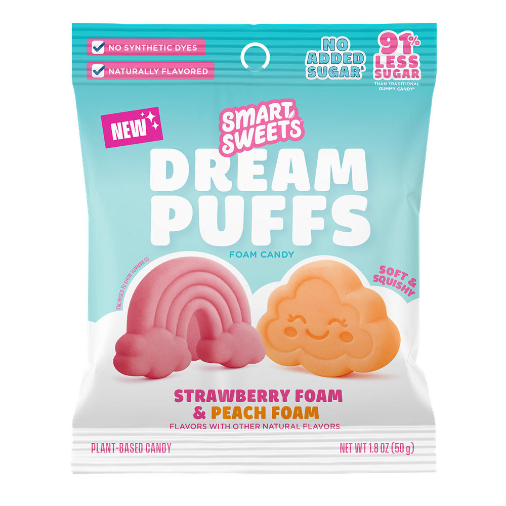 SmartSweets Dream Puffs Strawberry Foam & Peach Foam, 1.8 oz