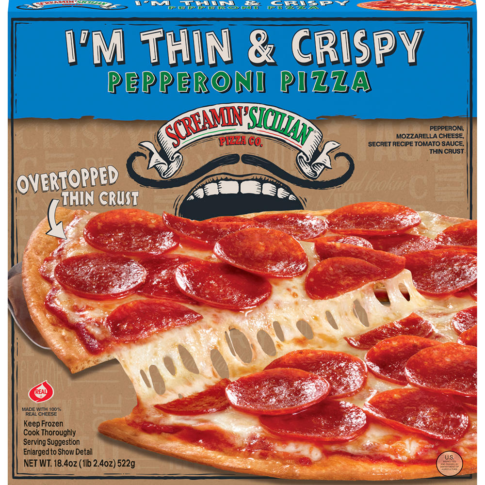 Screamin' Sicilian Pepperoni Thin & Crispy Frozen Pizza, 18.4 oz