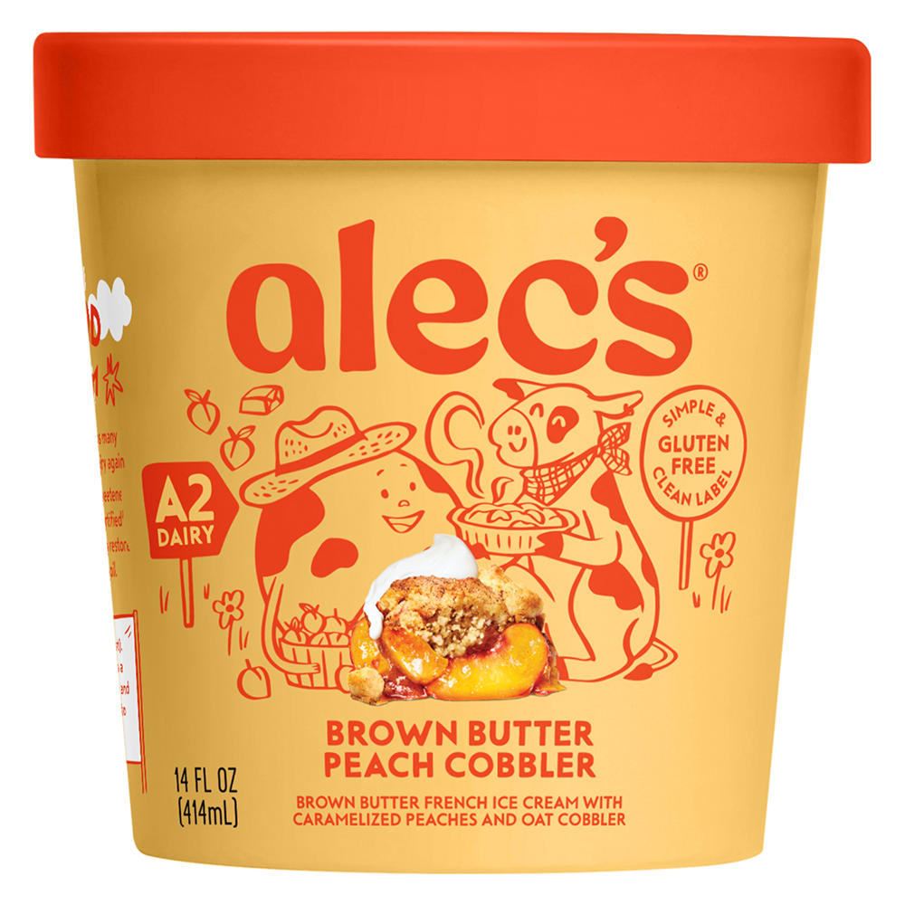 Alec's Brown Butter Peach Cobbler Ice Cream, 14 oz