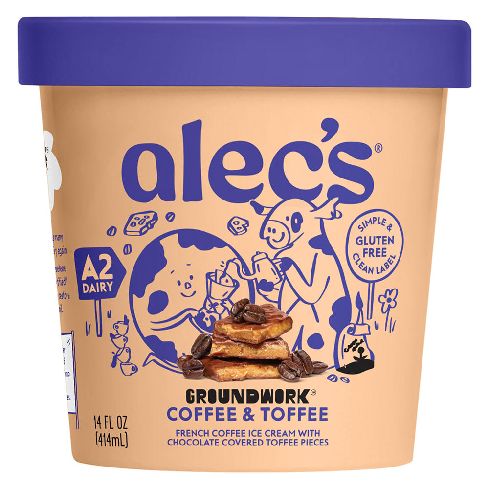 Alec's Groundwork Coffee & Toffee Ice Cream, 14 oz