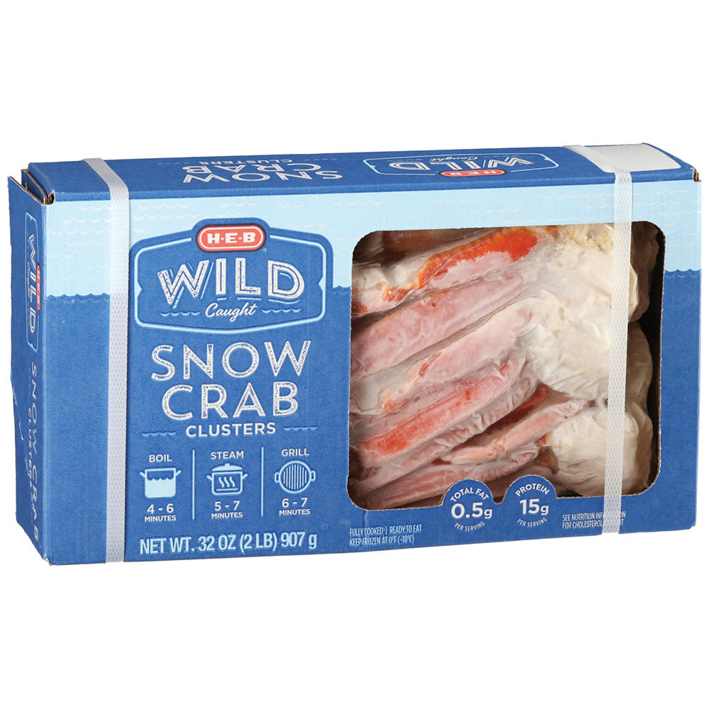 H-E-B Wild Caught Frozen Snow Crab Clusters Box, 2lbs, 32 oz