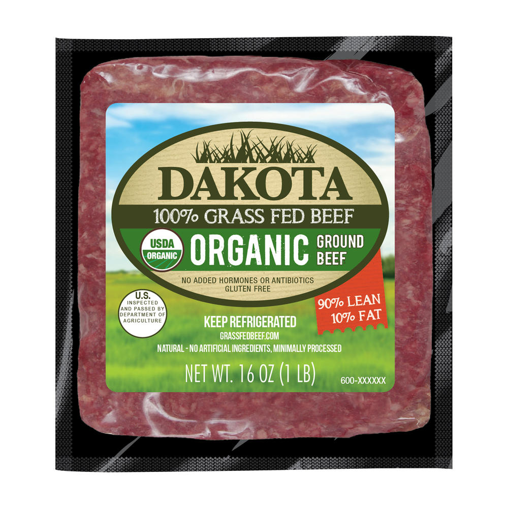 Dakota 100% Grass Fed Organic Ground Beef, 16 oz