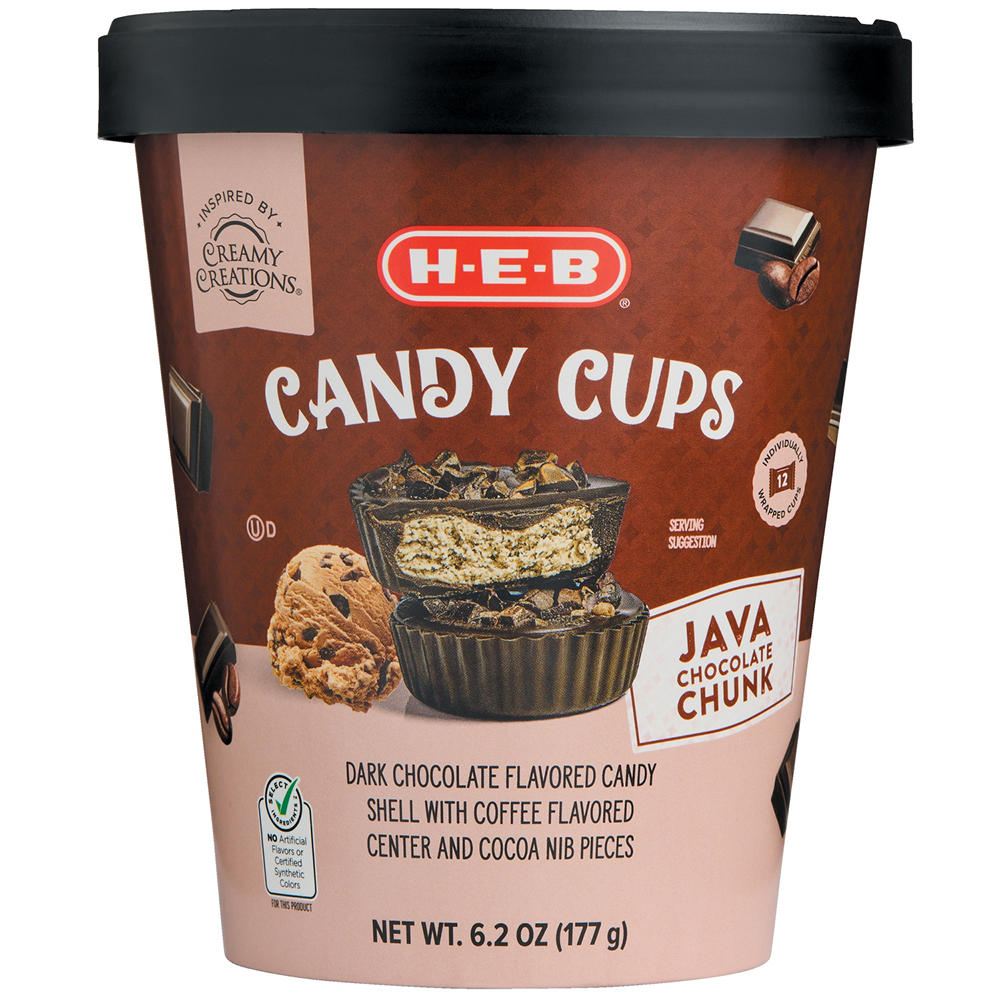 H-E-B Java Chocolate Chunk Candy Cups, 12 pc