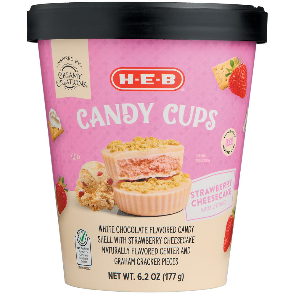 H-E-B Strawberry Cheesecake Candy Cups, 6.2 oz, 12 pc