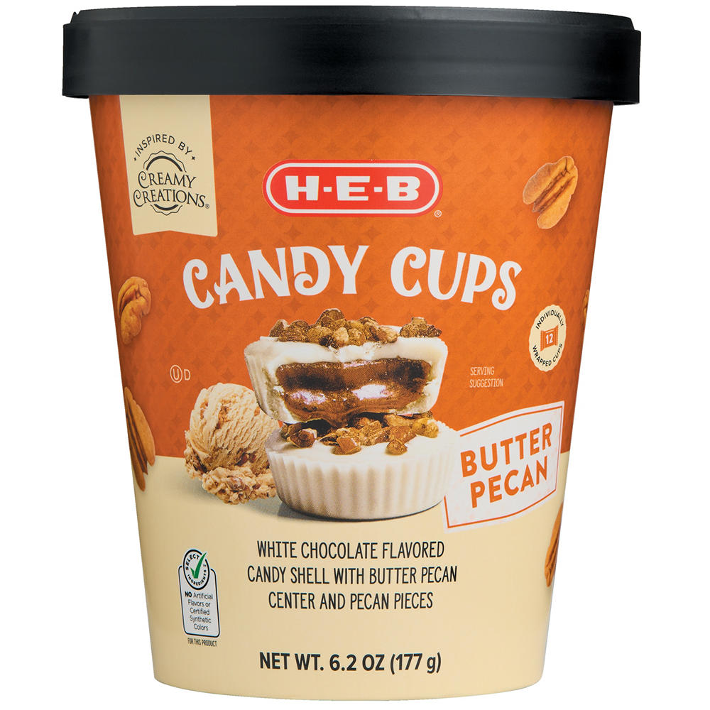 H-E-B Butter Pecan Candy Cups, 6.2 oz, 12 pc